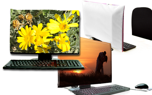 Coprimonitor personalizzato fronte retro con immagini diverse o personalizzabile sul retro anche con pelle